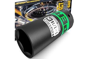 Aiourx 1/2" Drive Impact Socket, 1-1/16 inch Deep Socket, SAE, 6 Point, CR-V, for Car Repair, Loosen the Fastening Nut