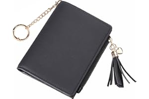 Gostwo Small Wallet Women RFID Wallet Women Girls Wallet with ID Window and Zippered Coin Pocket Tassel Cute Wallet Gift for Women Girls Teenager Girls