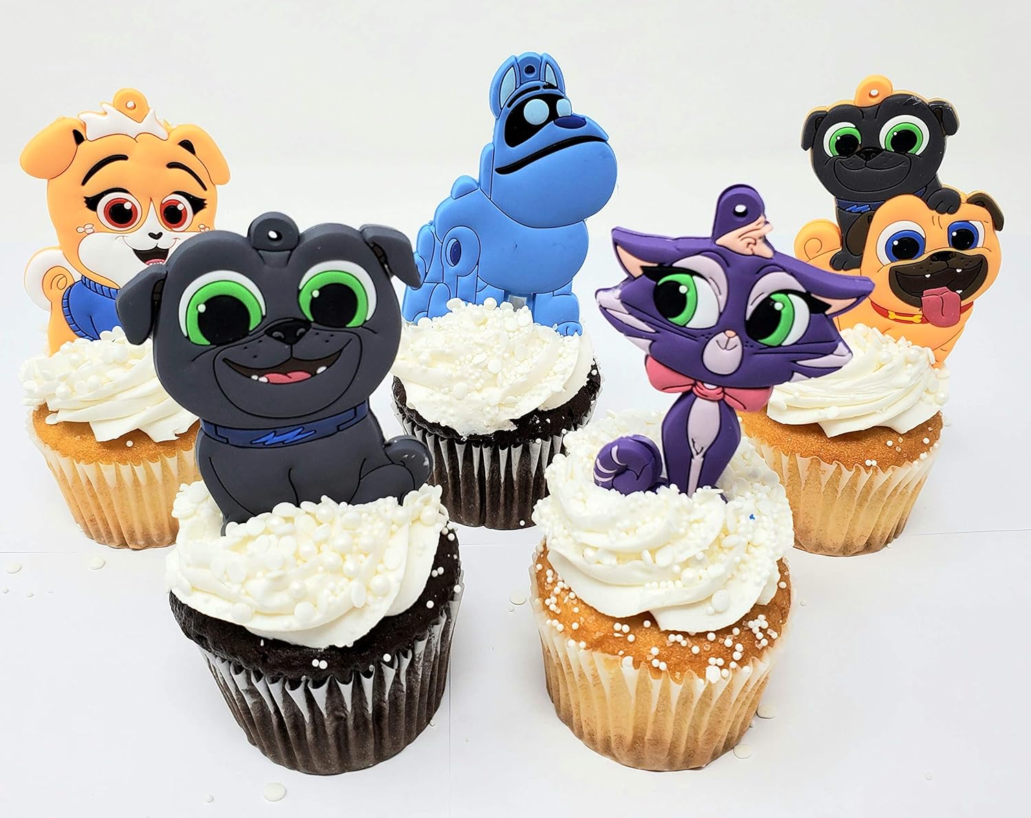 Puppy Dog Pals Birthday Cupcake Cake Party Favor Set Featuring Bingo 