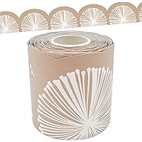 Teacher Created Resources Natural Poms Scalloped Die-Cut Rolled Border Trim