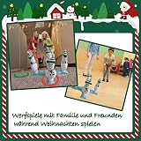 POPOYU Christmas Snowman Ring Toss Game 5 Bases 10 Rings Kids Party Fun Toy view 3