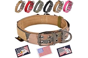 ADITYNA Heavy Duty Dog Collar with Handle - Camo Dog Collar for Large Dogs - Wide, Thick, Tactical, Soft Padded - Perfect Dog Collar for Training, Walking, or Hunting