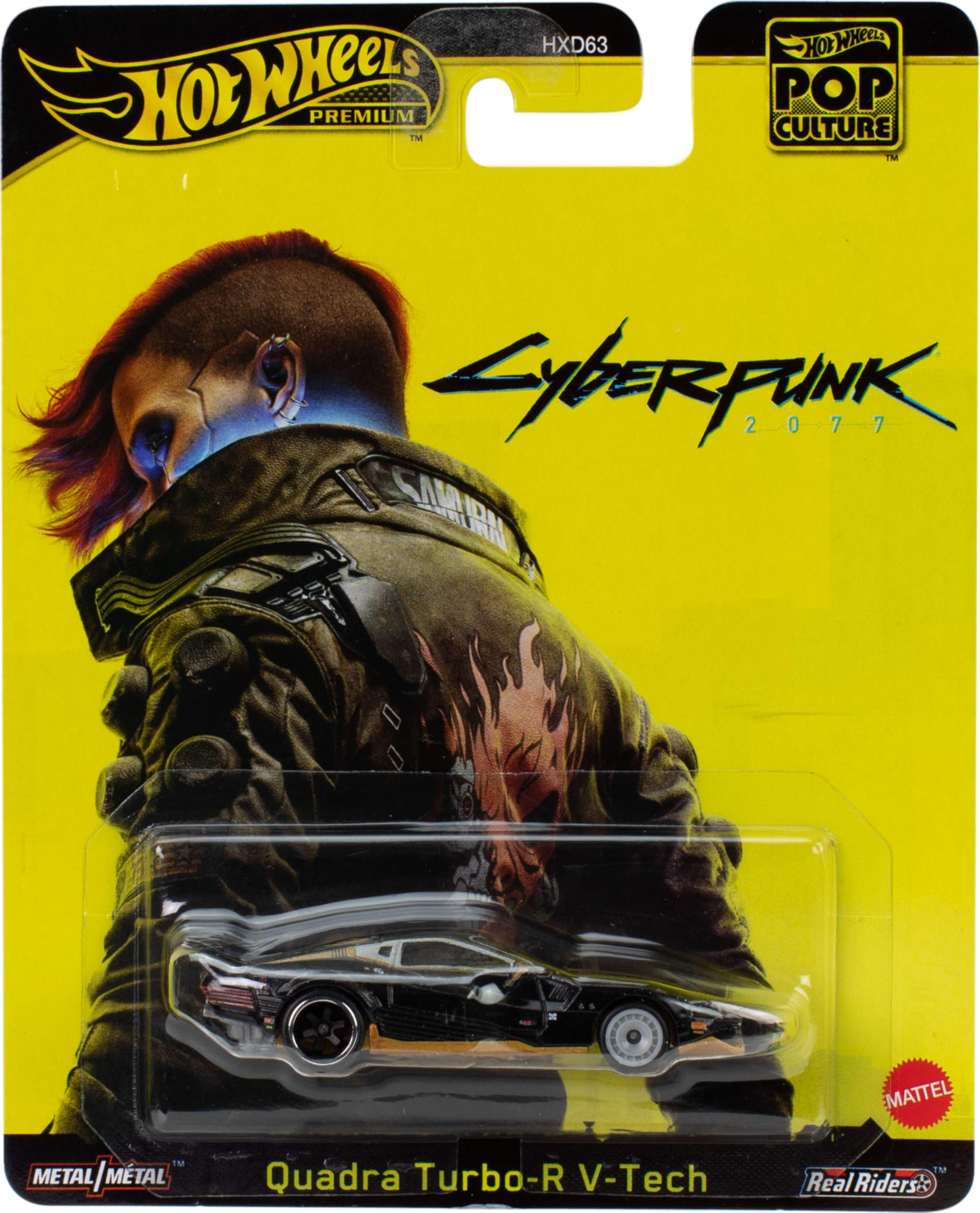 Hot Wheels CYBERPUNK 2077 Quadra Turbo R V Tech Model Car - Die Cast Scale 1:64 - Length 7cm - JBL57 - Pop Culture Series