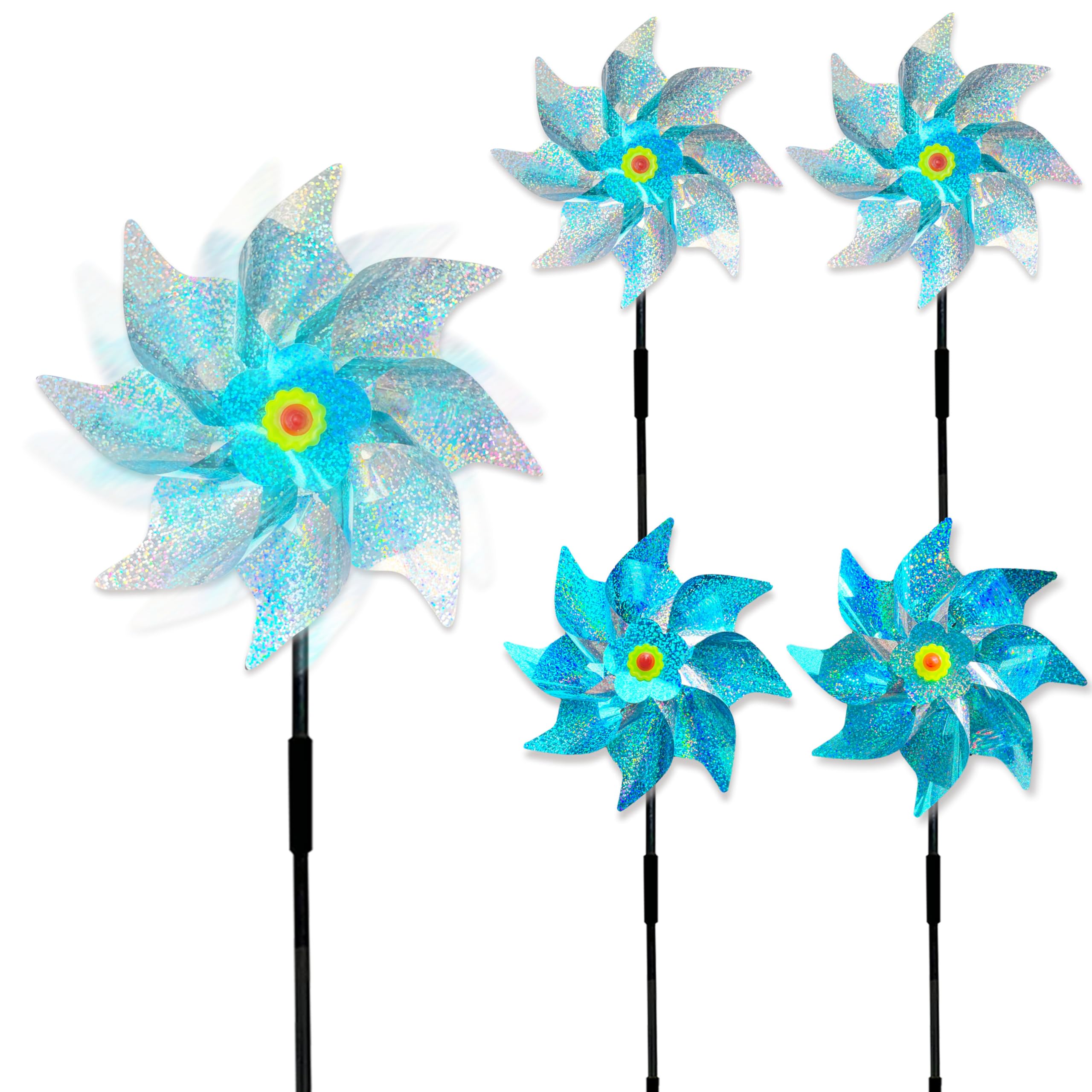 Windmill Bird Repellent Pigeon Repellent, Windmill Garden Pigeon Deterrent, Pigeon Repellent, Balcony, Reflective Wind Turbines, Bird Deterrent, Bird Repellent to Protect Garden, Yard, Orchard (5 Blue