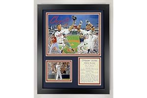 Legends Never Die Chipper Jones- Atlanta Brave and Team USA Legend Collectible | Framed Photo Collage Wall Art Decor, 11 x 14-Inch