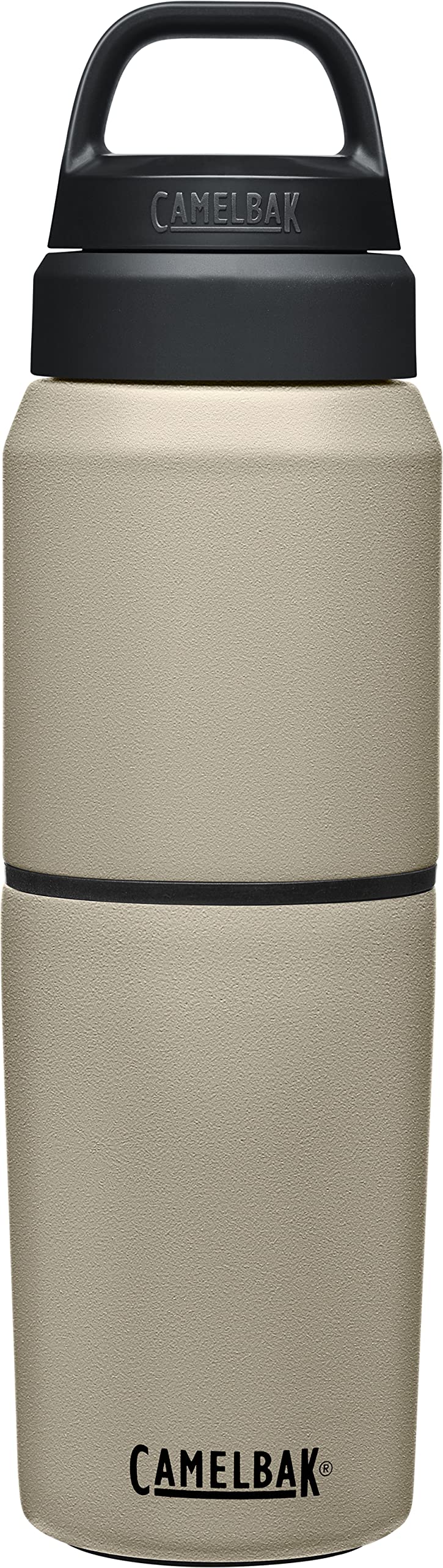 CamelBak Products MultiBev Water Bottle & Travel Cup – Vacuum Insulated Stainless Steel – Dune – 17oz bottle & 12oz cup Image