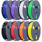 SUNLU PETG 3D Filament 1.75mm,250g*8,8 Colors-Combination | 3D Printer Filament,Bundle 8 Colors-black+white+red+klein Blue+green+yellow+sunny Orange+lavender Purple