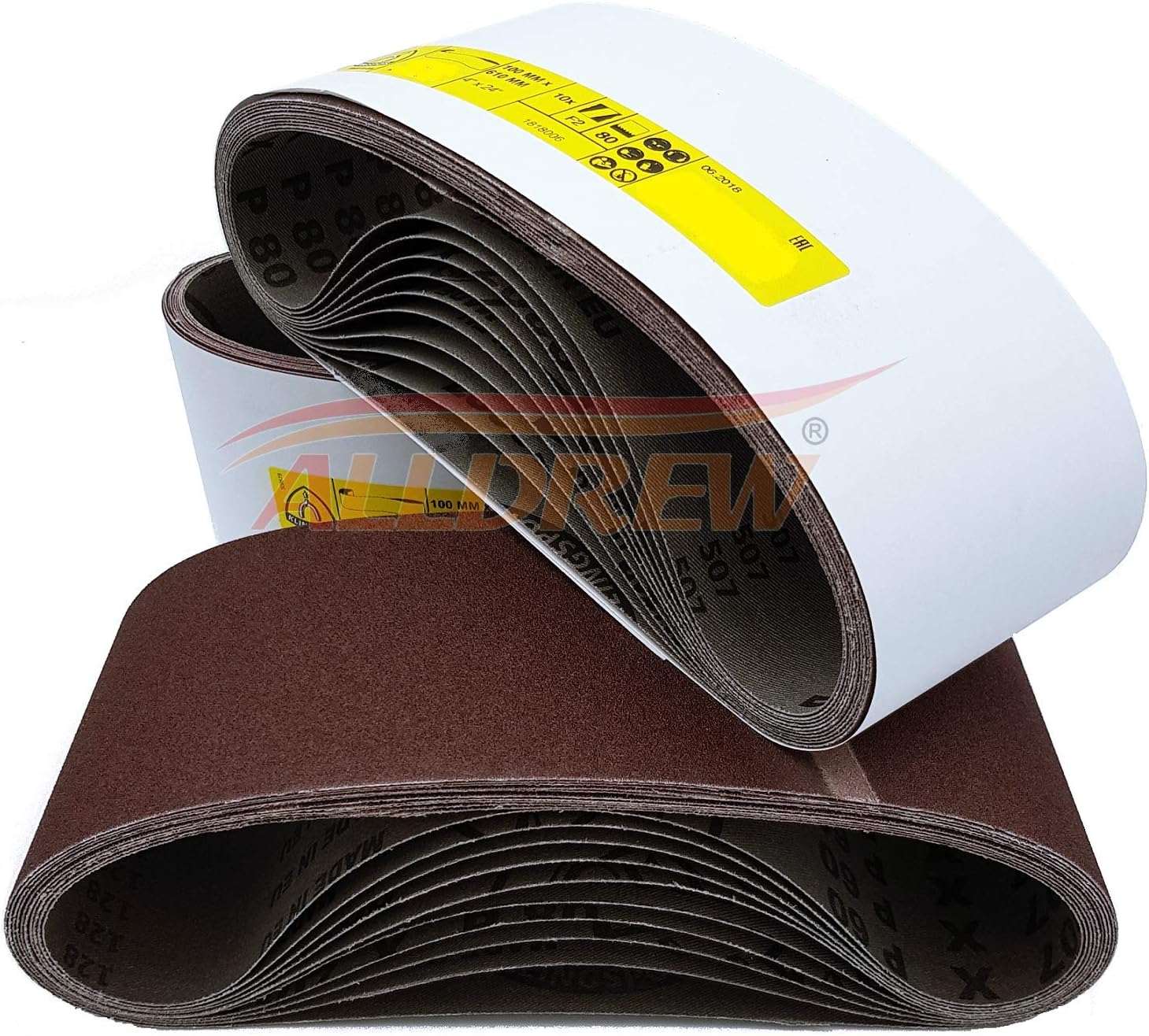 100 x 610mm Sanding Belts ALLDREW 4'' x 24'' // 10pcs Mix Pack 40180