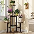 Tribesigns Corner Plant Stand Indoor, 6 Tiered Plant Shelf Flower Stand, Tall Multiple Potted Plant Holder Rack Planter Organizer for Living Room Balcony Garden, Rustic Brown
