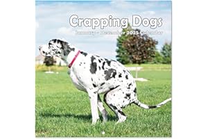 JOURNALTASTIC 2025 Calendar - Gag Gifts, Pooping Dogs Calendar 2025 with Thick Paper, 12" x 24" (Open), Funny Gag Gifts Wall Calendar Start from January 2025 to December 2025, Perfect White Elephant Gifts