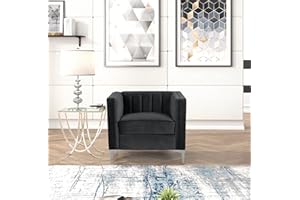 Morden Fort Velvet Accent Chair Loveseat Contemporary Sofa Home Theater Seating Upholstered Accent Arm Modern Chesterfield Sofa Furniture Couch Set for Living Room Office Bedroom Apartment