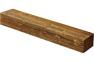 MEDERLO 60" Rustic Wood Fireplace Mantel | Wall-Mounted & Floating Shelf for Home Decor