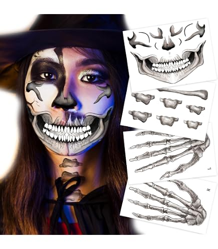 Amazon.com : ASVNRES Halloween Face Tattoos for Women Makeup