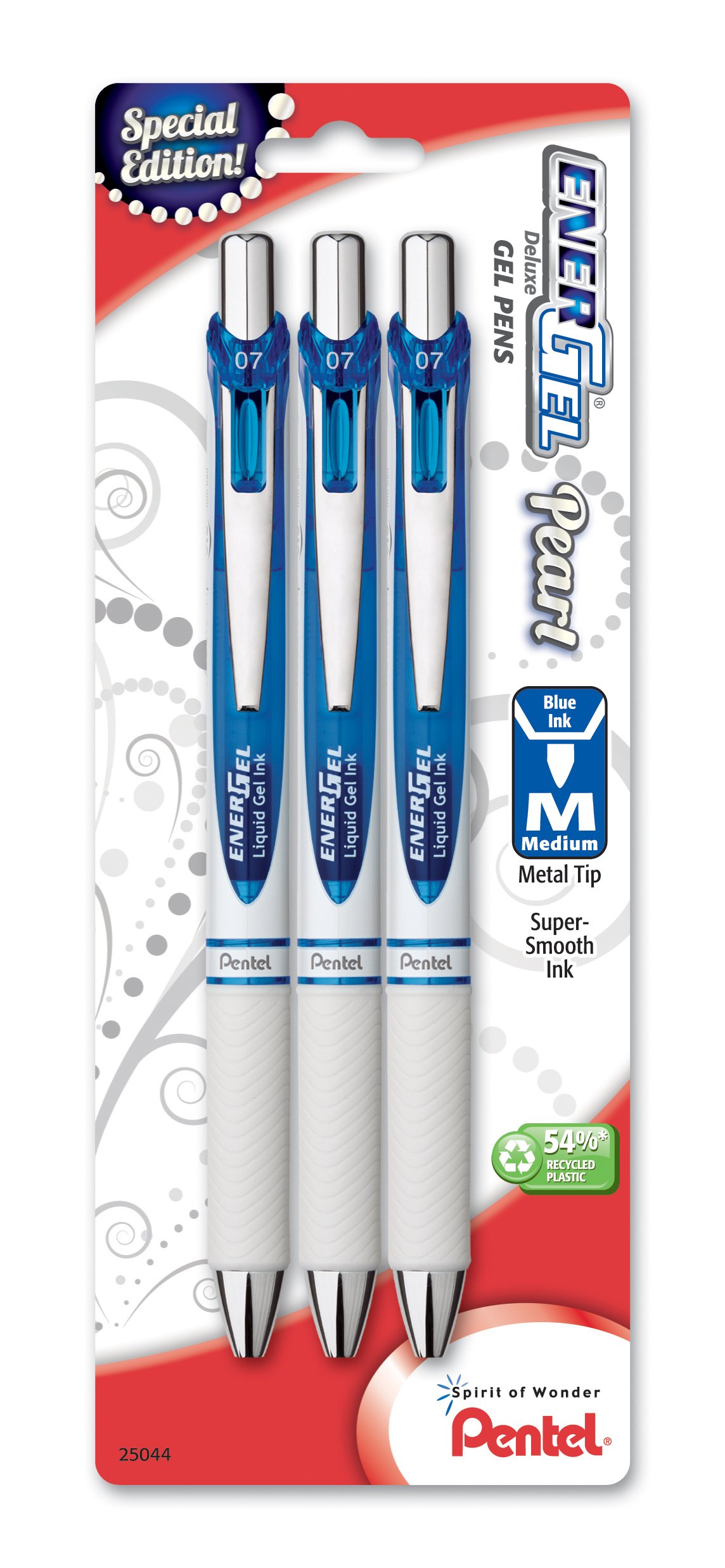 Pentel Gel Ink Pen, EnerGel Pearl RTX Retractable Gel Pen, 0.7mm