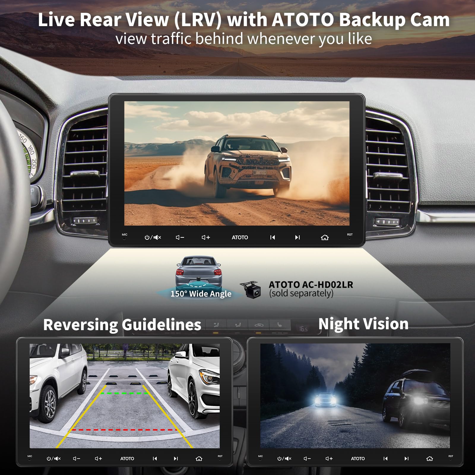 ATOTO Car Stereo Double Din 9inch Touchscreen, Wireless CarPlay/Android Auto, Bluetooth Car Radio with FM AM RDS, Phone Mirror Link, Voice Control, HD Live Rearview, GPS Navi, F7G209WE-Upgrade