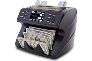 DETECK DETECK DT600D Bank Grade Money Counter Machine Mixed Denomination, Value Counting, Multi Currency, Bill Cash Counter 2CIS/UV/IR/MG/MT Counterfeit Detection, Serial Number, Printer Enabled