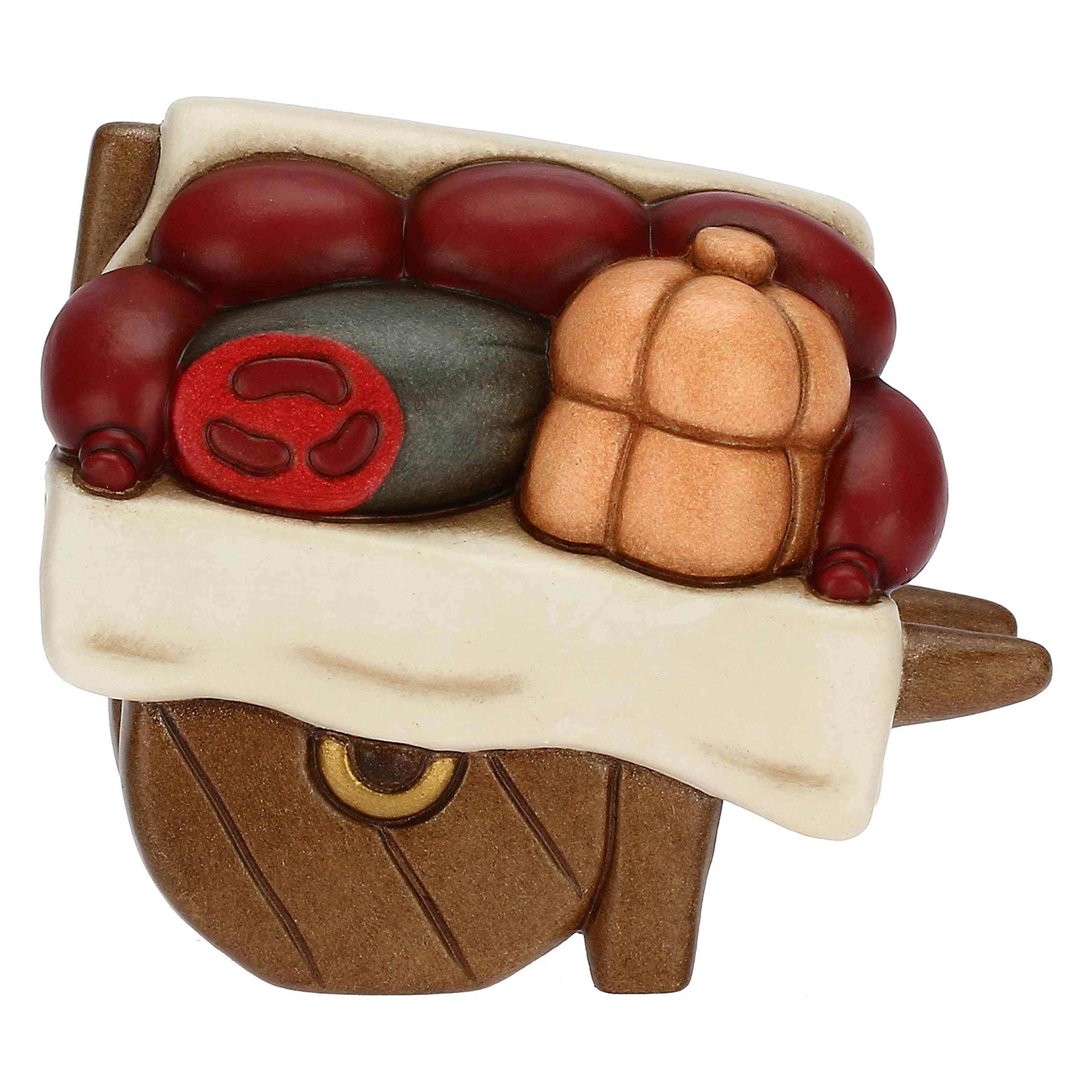 THUN - Nativity Scene 2022 - Nativity Cart Figurine with Hand-Decorated Ceramic Cured Meats - Classic Nativity Line - 8.5 x 5 x 7.3 cm h