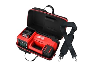 LOTOCASE Air Compressor Bag for Milwaukee M18 Inflator 2848-20, Air Pump Custom-Fit Storage Carrying Hard Case for Milwaukee Tools - Included Neck Strap (Only Case)