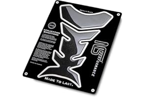 NShield Motorcycle Tank Pad Gas Tank Protector, 3D Motorcycle Tank Sticker Protector Decal Gas Oil Fuel Tank Pad Protector for Suzuki Kawasaki Honda Yamaha Ducati BMW - Metallic Black