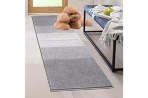 Vaukki Indoor Doormat Entryway Door Rug, Non Slip Absorbent Mud Trapper Mats, Low-Profile Inside Floor Mats, Soft Machine Washable Small Rugs Door Carpet for Entryway (Light Grey, 20''x59'')