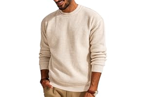 PJ PAUL JONES Mens Sweater Crewneck Knit Sweaters Casual Waffle Pullover Sweater for Men