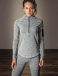 icyzone Women's Workout Yoga Track Jacket 1/2 Zip