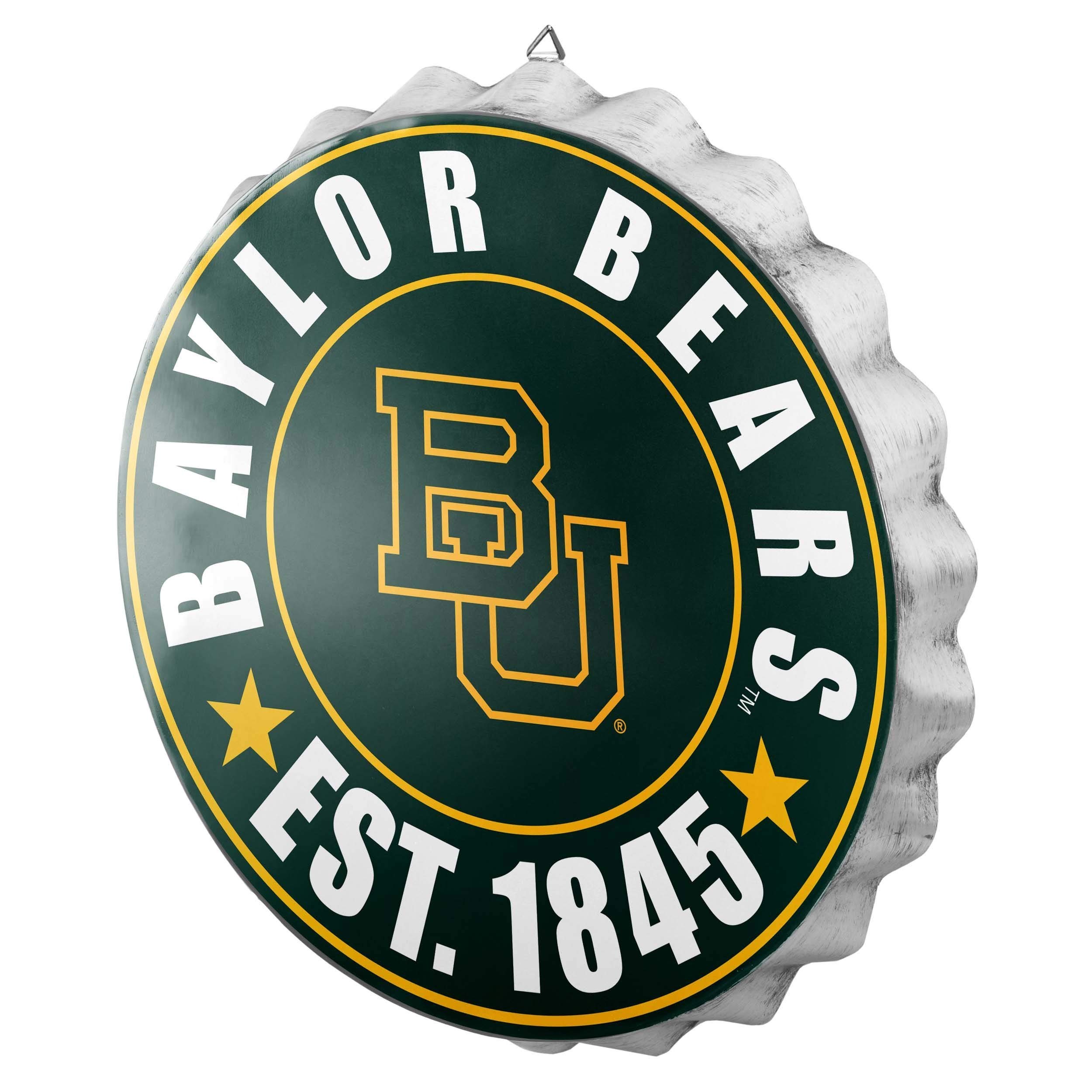 FOCO NCAA Bottle Cap Wall Sign, Baylor Bears Image