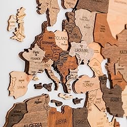 Enjoy The Wood 3D Wood World Map Wall Art Large