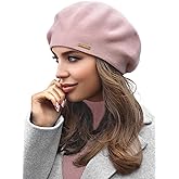 niceacsrise Beret - Warm Lined Wool Angora Knit Berets - French Paris Hat for Women