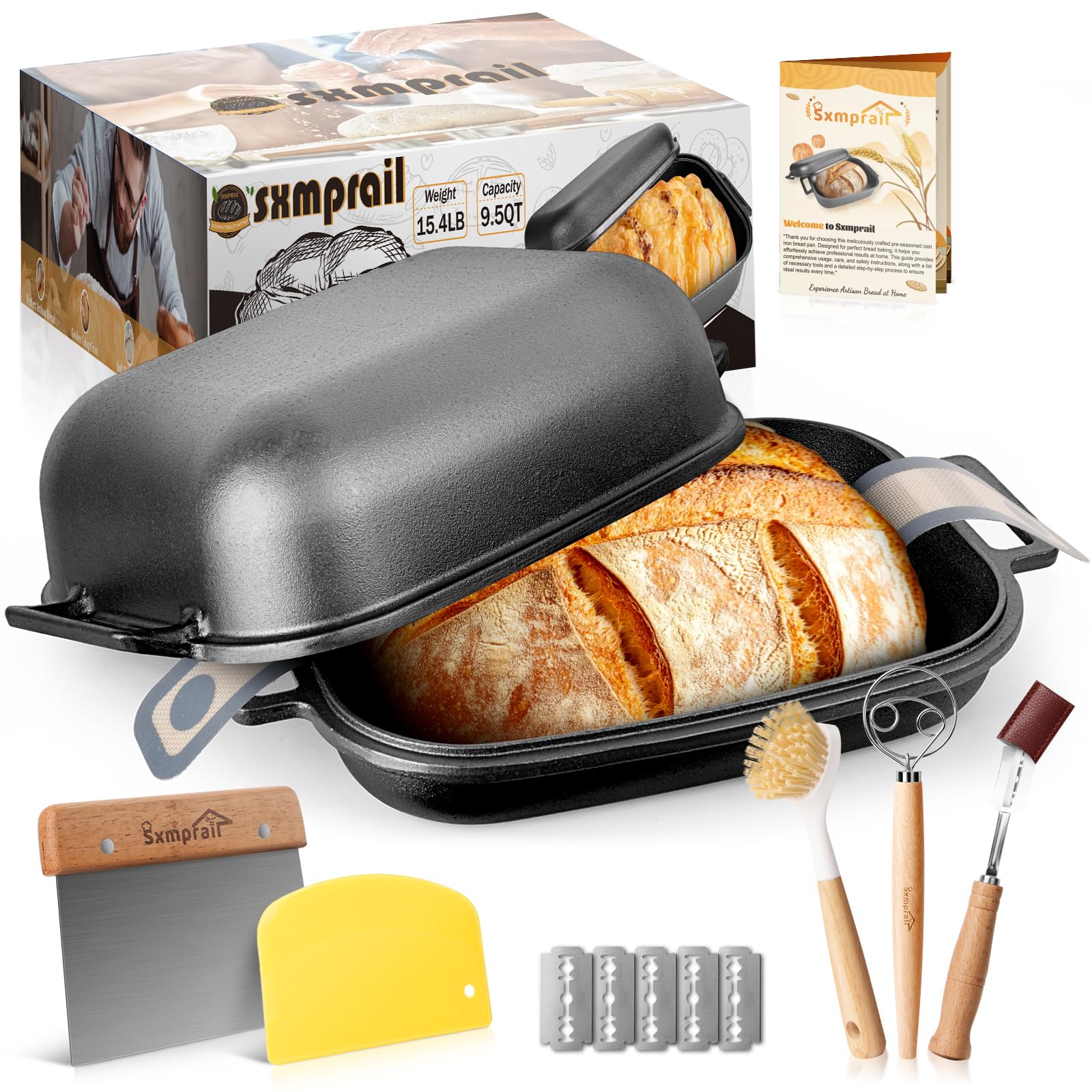 Photo 1 of Cloche Loaf Dutch Oven, Pre-Seasoned, 9.5QT, 13 LBS Heavy Duty, Non-Stick, Large Bread Loaf Pan, Oval Cast Iron Bread Pan With Lid, Cloche Homemade Loaf Pan, Sourdough Artisan Bread Baking Pan