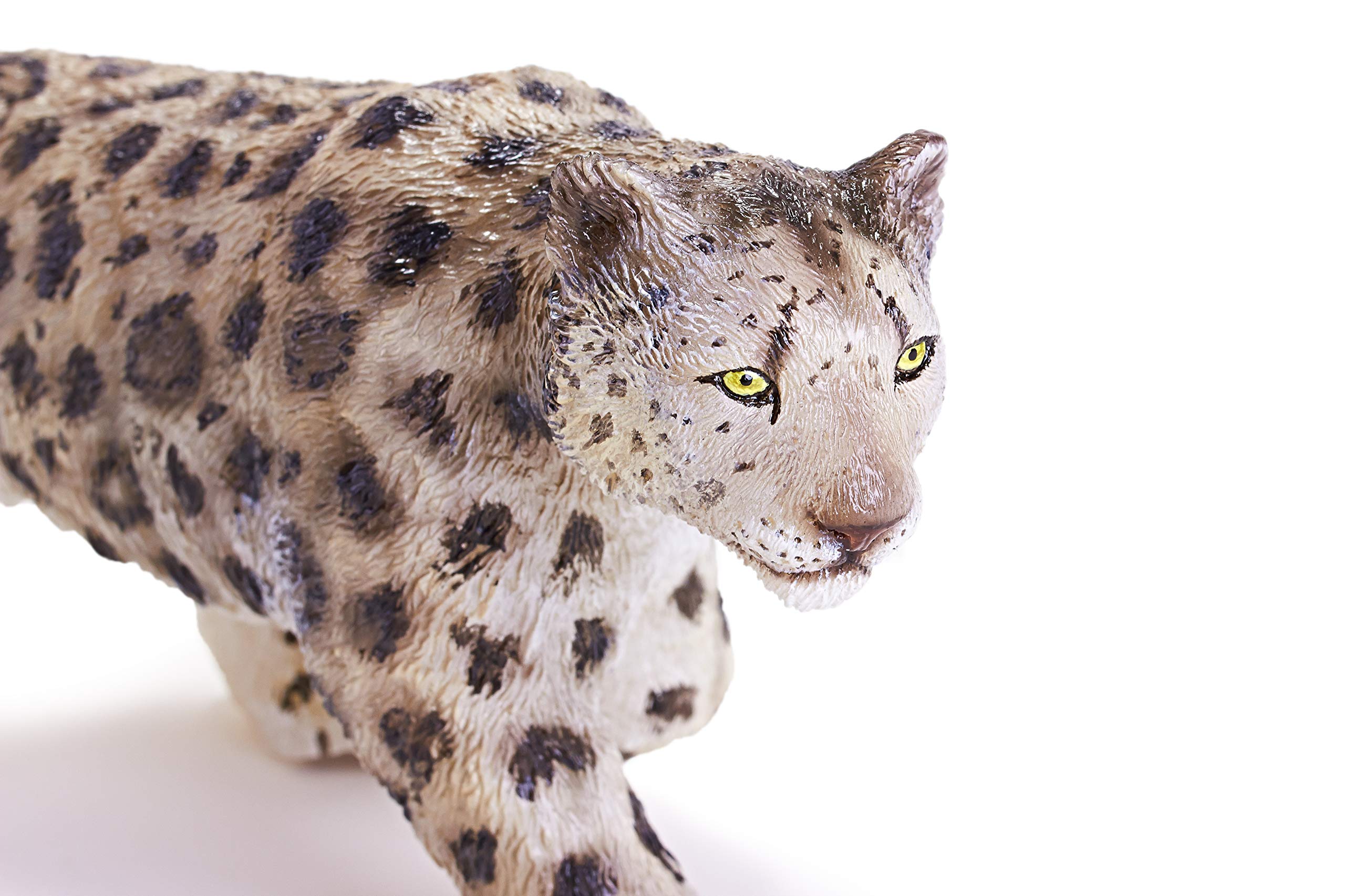 RECUR Toys Snow Leopard Action Figure Toys, Soft Hand-Painted Skin
