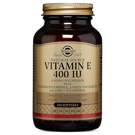 Solgar - Vitamin E 400 IU Mixed Softgels (400 IU d-Alpha Tocopherol & Mixed Tocopherols) 100 Count