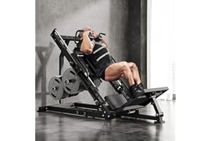 Leg Press Hack Squat Machine 2 in 1 Combo, 45° Leg Exercise Machine, Adjustable Leg Press Machines HomeGym, Lower Body Specia