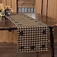 VHC Brands, Black Star, Cotton, 13x48, Woven Runner, Black