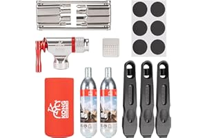 KONG MING CAR Bike Repair Tool Kit-Co2 Inflator Kits with Co2 Cartridges,8 in 1 Multi Tools, Tire Tube Patches & Tire Levers Included- Bike Maintenance Emergency Repair Tool Kit