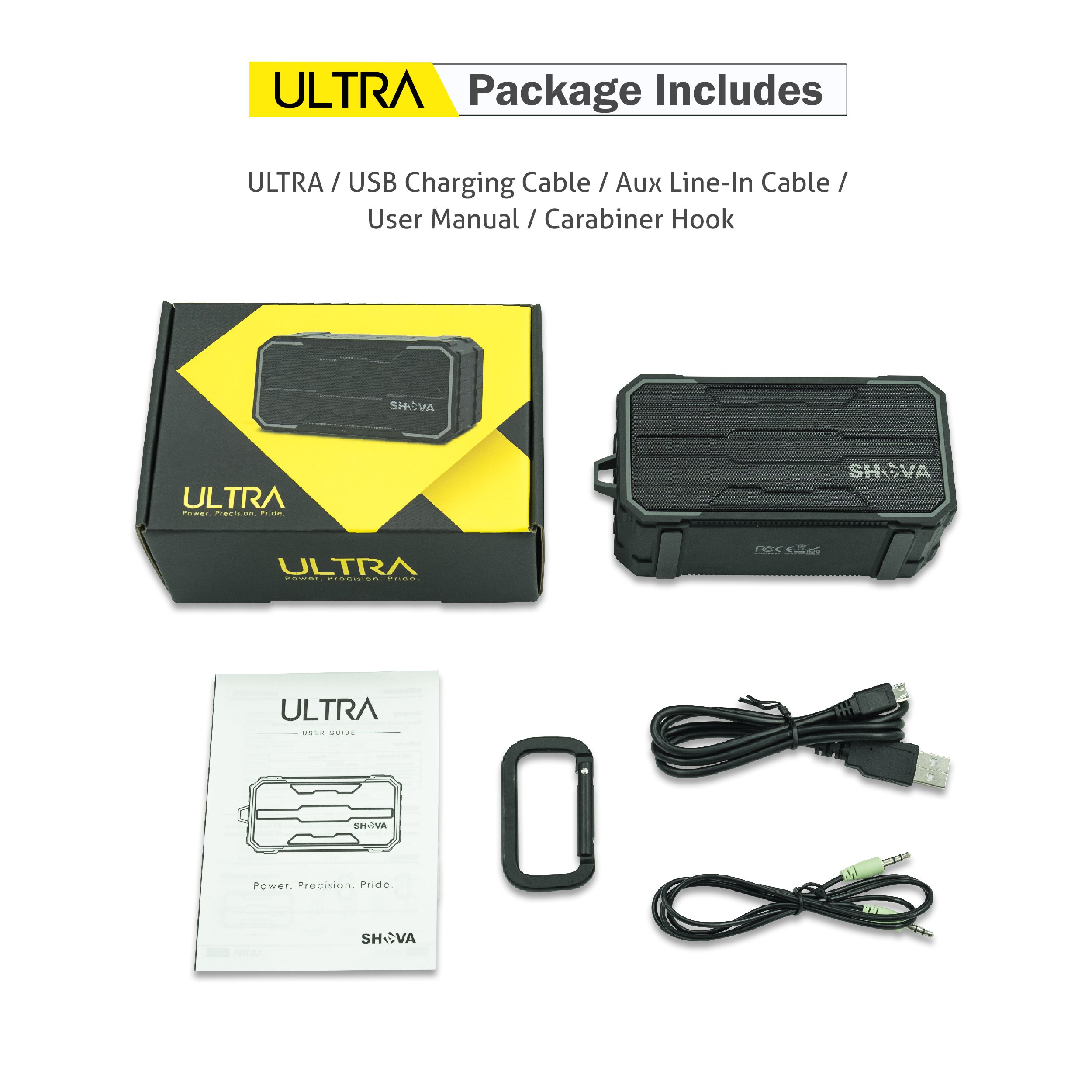 SHAVA Bluetooth Speaker, Outdoor IPX6 Waterproof Speaker, Portable Wireless Speaker 10W Drivers Speaker Enhanced Bass, Built in Mic Speakerphone, Aux-in, MicroSD for Beach,Pool,Party and Hiking(Ultra)