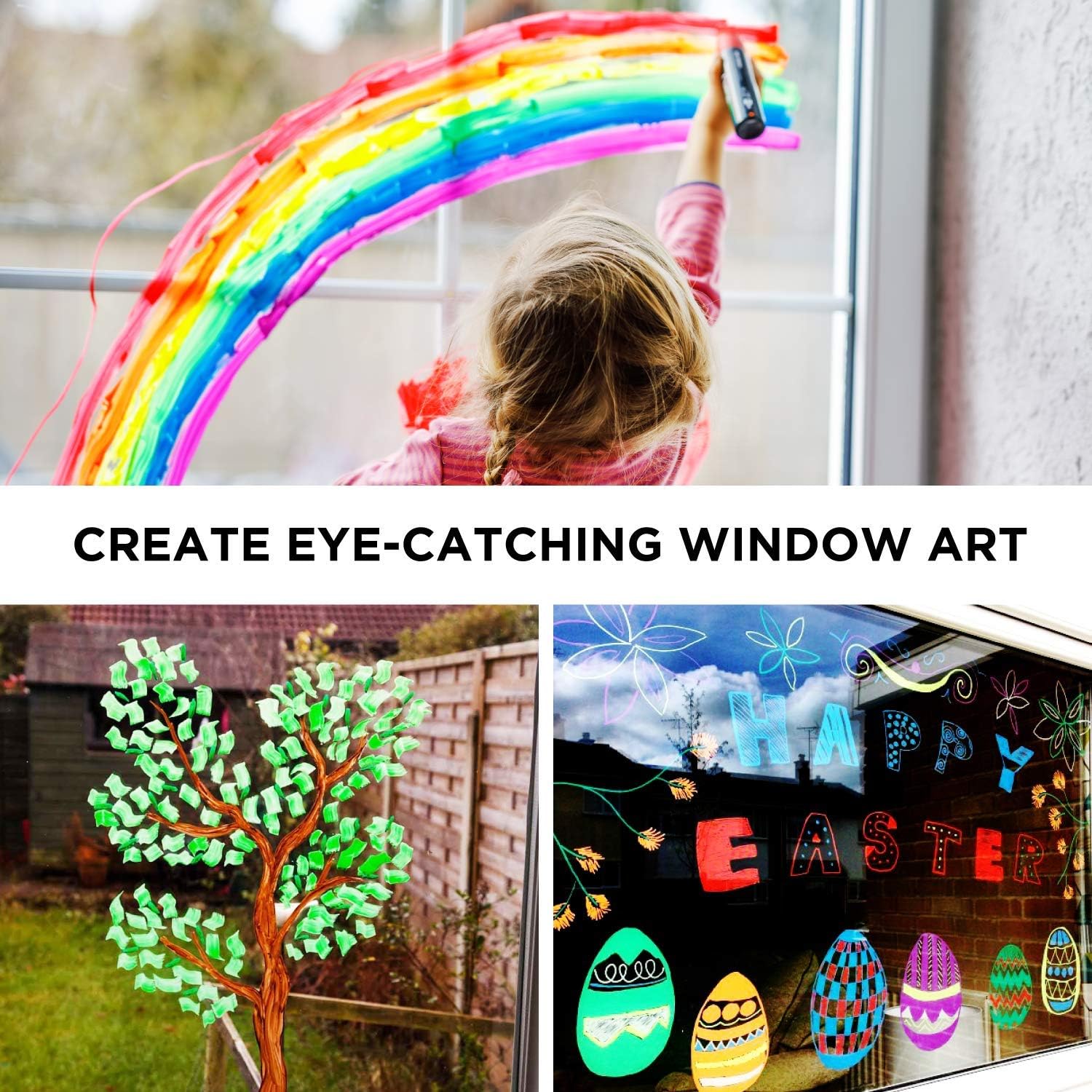 Window Pens, 15mm Jumbo, 3 in 1 Nib with 28g Ink, Pack of 8 neon Chalk Markers, Loved by Teachers, Kids, Artists, Businesses - Image 5