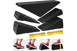 Squat Wedge Set of 5 - Turns Into Aerobic Step Platform - Squat Wedge Block - Slant Board for Calf Stretching - Calf Stretche