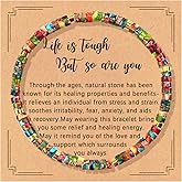 Nexievio Inspirational Gifts Bracelets for Women, Healing Natural Stone Encouragement Strength Bracelet - Thinking of You, Get Well Soon, Sobriety Gifts for Women Friends Sister