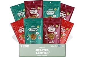Nutruit Roasted Lentil Snacks - Tasty Snack Box with Vegan, Gluten Free, Non-GMO, High Protein, Low Calorie, Healthy On-The-Go Low Calorie Lentils Snacks - 4oz Packs (8-Pack Box) (8 Pack, Variety Box)