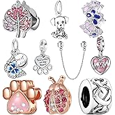 HCMY 10 Pack Silver Bead Charms for Bracelets and Necklaces Chain Jewellery Charm for Woman