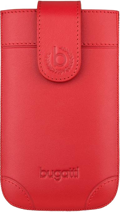bugatti London Echtledertasche für Samsung Galaxy A3 (2016), Sony Xperia Z3 Compact / Z5 Compact, UVM. - Rot [Größe: XL Handa