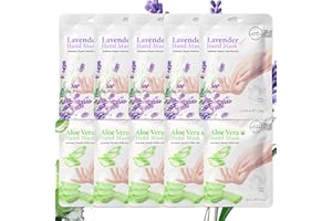ASMAYSA 10 Pairs Hydrating Hand Mask, Aloe Vera & Lavender Hand Peeling Mask, Hand Mask for Dry Cracked Hands, Hand Moisturizer Gloves for Repairing Rough Skin for Men & Women Spa at Home
