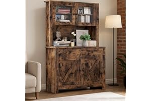 63" Kitchen Pantry Storage Cabinet with Drawers, Kitchen Hutch with Microwave Stand, Adjustable Shelves, Freestanding Hutch C