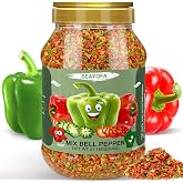 21 Oz Dried Bell Pepper Flakes Mix Red &amp; Green Dehydrated Peppers for Soups | Dehydrated Red and Green Bell Pepper Flakes for Ramen, Noodles, Soups and Everyday Cooking, Ideal for Meal Prep and Camping