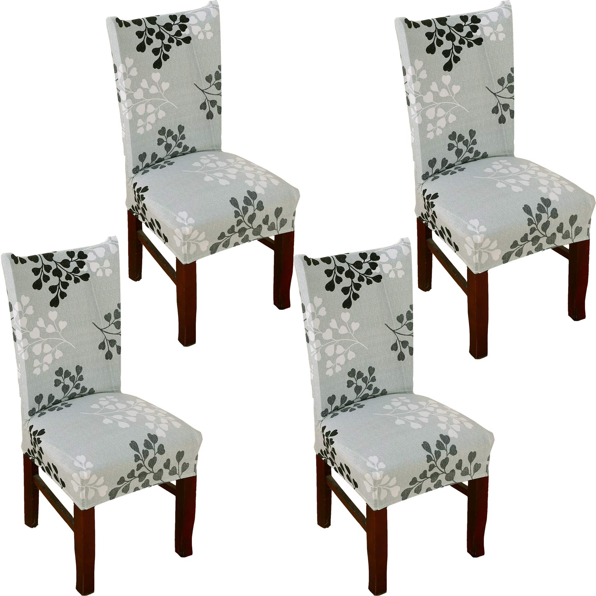 TEERFU Dining Room Chair Covers Slipcovers Set of 4, Stretch Removable Washable Dining Chair Protector Decoration Cover Seat Slipcover for Hotel,Ceremony,Banquet,Kitchen,Restaurant,Home