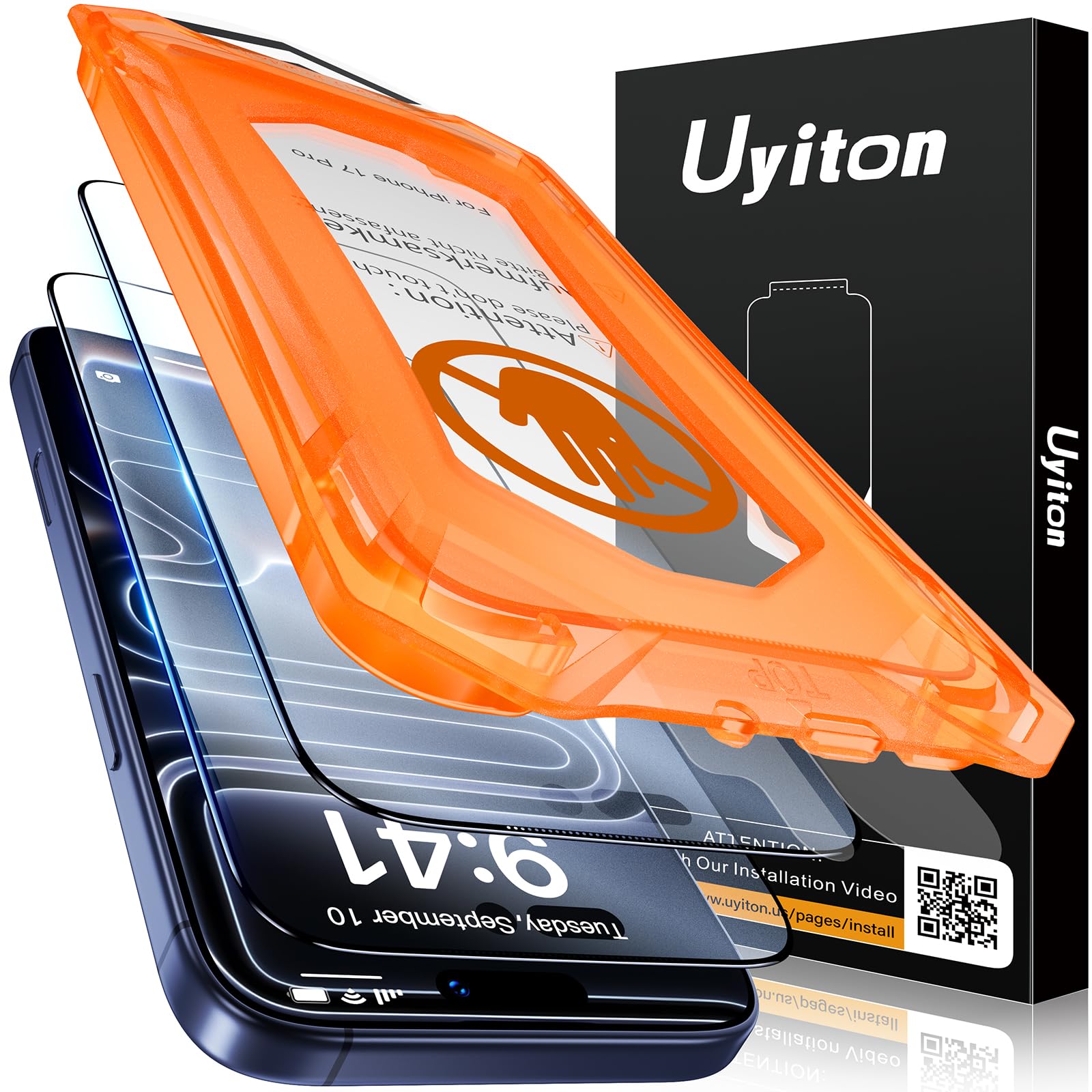 Photo 1 of Uyiton Compatible with iPhone 17 Pro Matte Screen Protector - Anti-Fingerprint [Easy to Install] Shatterproof Full Coverage Smooth as Silk 9H Tempered Glass Screen Cover, 2 Pack