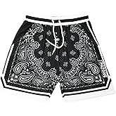 TPAZGHE Mens Cool Graphic Sport Athletic Shorts Light Weight Mesh Workout Training Drawstring Basketball Shorts