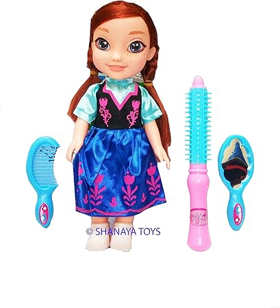 SHANAYA TOYS Frozen Anna Doll with Accessories for Girls (26 cm, Multicolor)