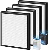 T356 Replacement Filter Compatible with Trucozie T356 Air Purifi-er, 3-IN-1 HEPA and High-Efficiency Activated Carbon Filter for Dust Pollen Pet Hair & Odors Smoke Wildfire, 4 Pack